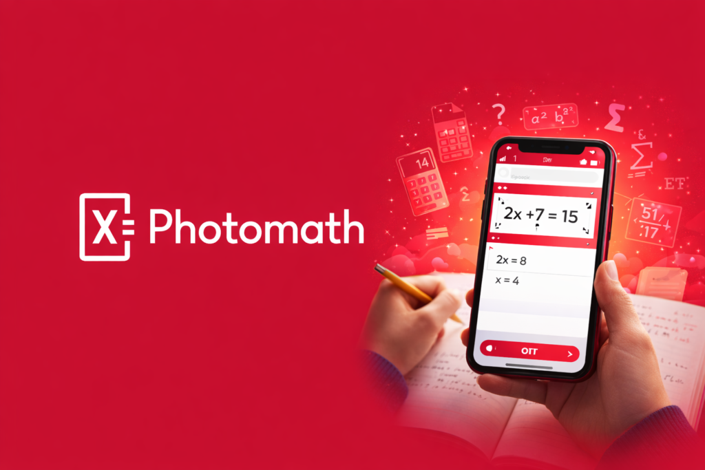 Photomath app solving math equation using smartphone camera